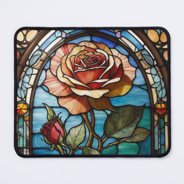 Item preview, Stained Glass Rose Art Enchanted Rose designed and sold by druidwolfart.