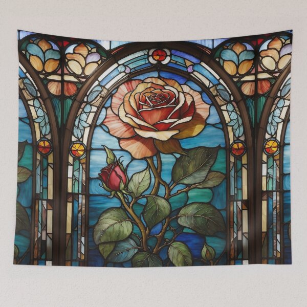 Item preview, Stained Glass Rose Art Enchanted Rose designed and sold by druidwolfart.