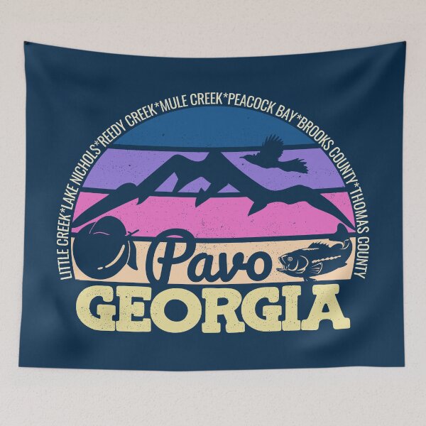 Item preview, Pavo Georgia Sunset Retro Vintage Local Pride Logo designed and sold by CRHPOD20.