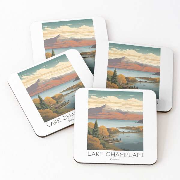 Item preview, A Vintage Travel Illustration of Lake Champlain - Vermont - US  designed and sold by GoodOldVintage.