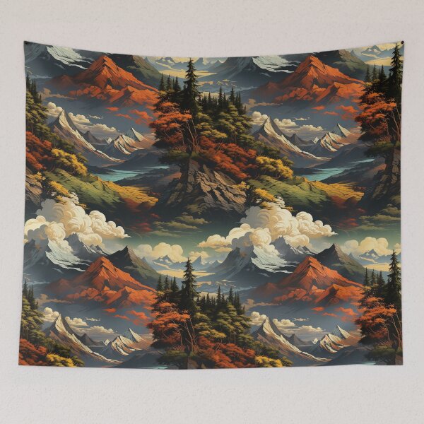 Item preview, "Vintage Vistas: RetroMountains & Digital Detail" designed and sold by Nikkitekoa22.