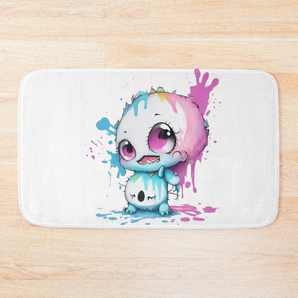Item preview, Adorable Splash Paint Vector Sticker - Adorable Monster with Pink and Blue Paint Splatters" designed and sold by Gigglyvibes.