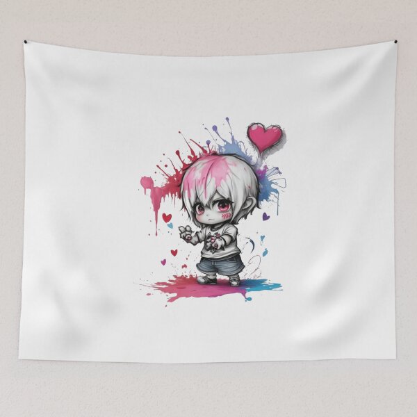 Item preview, Love Splash Paint Vector Sticker - Adorable Monster with Pink and red Paint Splatters" designed and sold by Gigglyvibes.