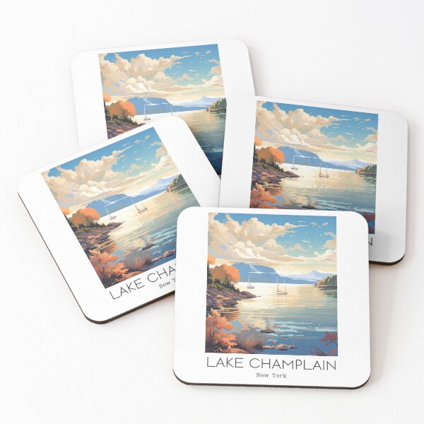 Item preview, A Vintage Travel Illustration of Lake Champlain - New York - US  designed and sold by GoodOldVintage.