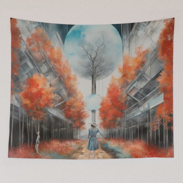 Item preview, Lady in the Moonlit Autumn City Forest  designed and sold by DigiDesignArt.