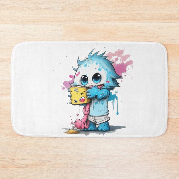 Item preview, Tangled Splash Paint Vector Sticker - Adorable Monster with Pink and blue Paint Splatters" designed and sold by Gigglyvibes.
