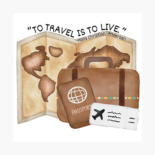 Item preview, Live to Travel Quote designed and sold by sharkbaitshirts.