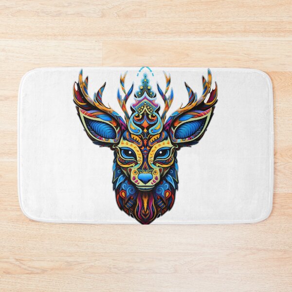 Item preview, Enchanted Huichol Blue Deer: A Tapestry of Tradition designed and sold by Mr.Psychedelia.