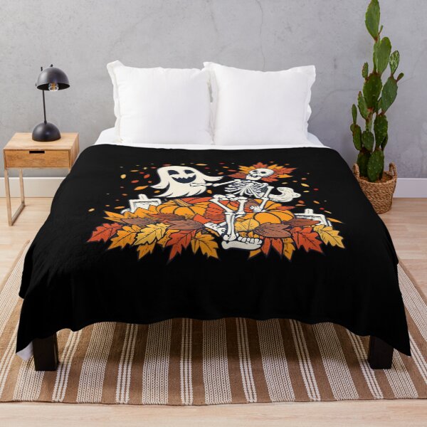 Item preview, Skeleton with Ghost in Autumn Halloween designed and sold by JurenArt.