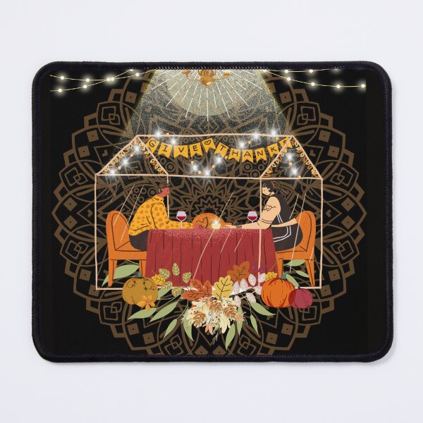 Item preview, Thanksgiving romantic dinner at home, orange, black and beige colors designed and sold by ariverde.