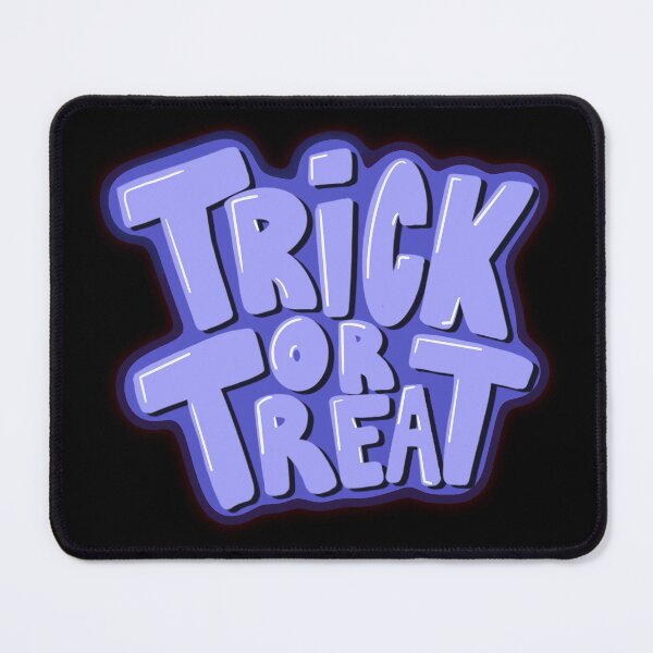 Artikelvorschau, Halloween Süßes oder Saures Blaues einfaches Textdesign von ZeesDesign auf Redbubble entworfen und verkauft von ZEESDESIGN.