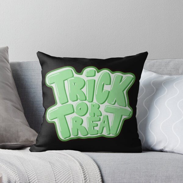 Item preview, Halloween Trick or Treat Green Simple Text Design by ZeesDesign on Redbubble designed and sold by ZEESDESIGN.