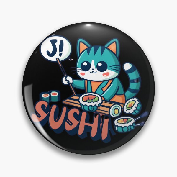 Item preview, Cute Cat Making Sushi in Japan designed and sold by JurenArt.