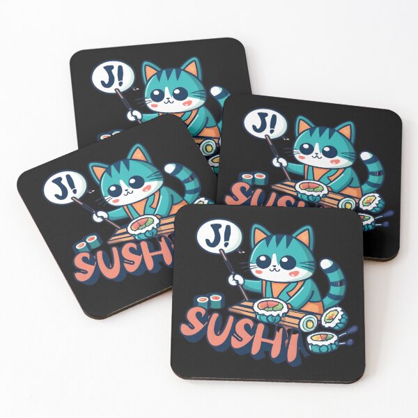 Item preview, Cute Cat Making Sushi in Japan designed and sold by JurenArt.