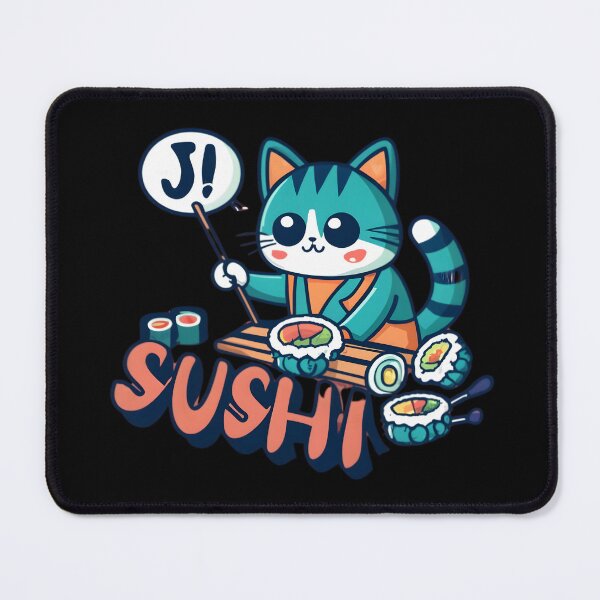 Item preview, Cute Cat Making Sushi in Japan designed and sold by JurenArt.