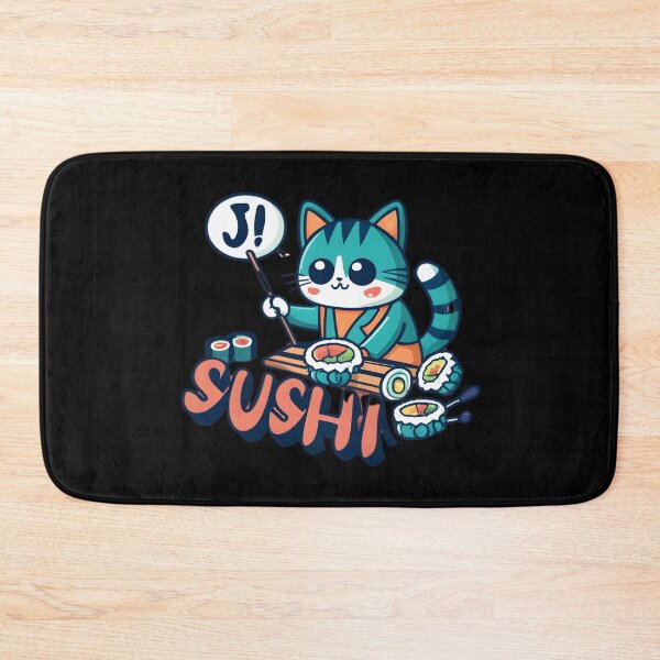Item preview, Cute Cat Making Sushi in Japan designed and sold by JurenArt.