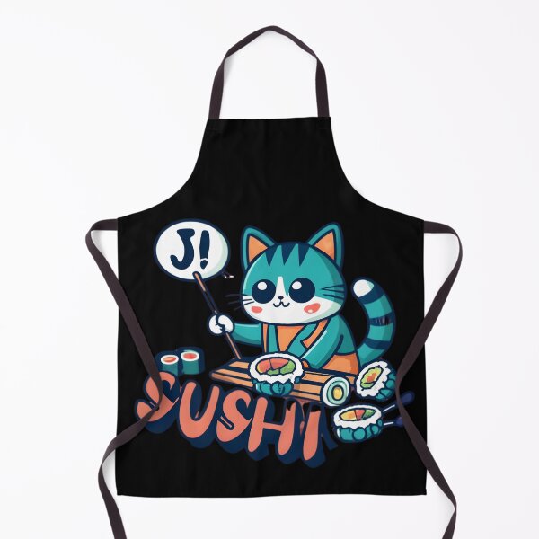 Item preview, Cute Cat Making Sushi in Japan designed and sold by JurenArt.