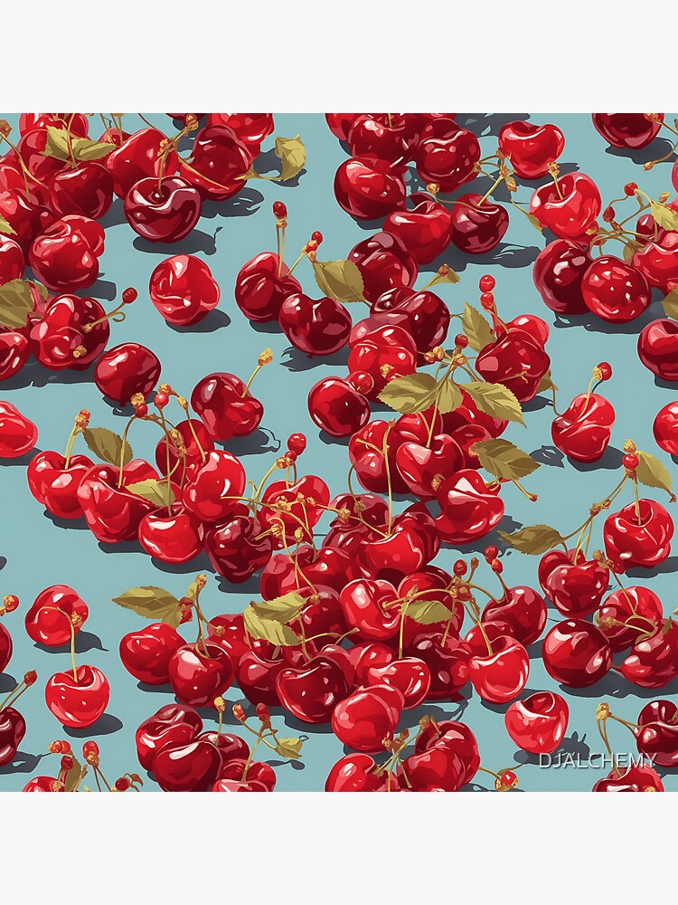 Thumbnail 5 of 5, Coasters (Set of 4), Cherries pattern designed and sold by DJALCHEMY.