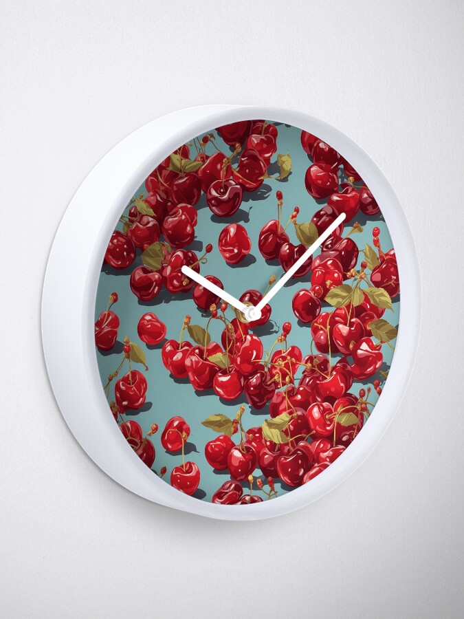 Thumbnail 1 of 4, Clock, Cherries pattern designed and sold by DJALCHEMY.