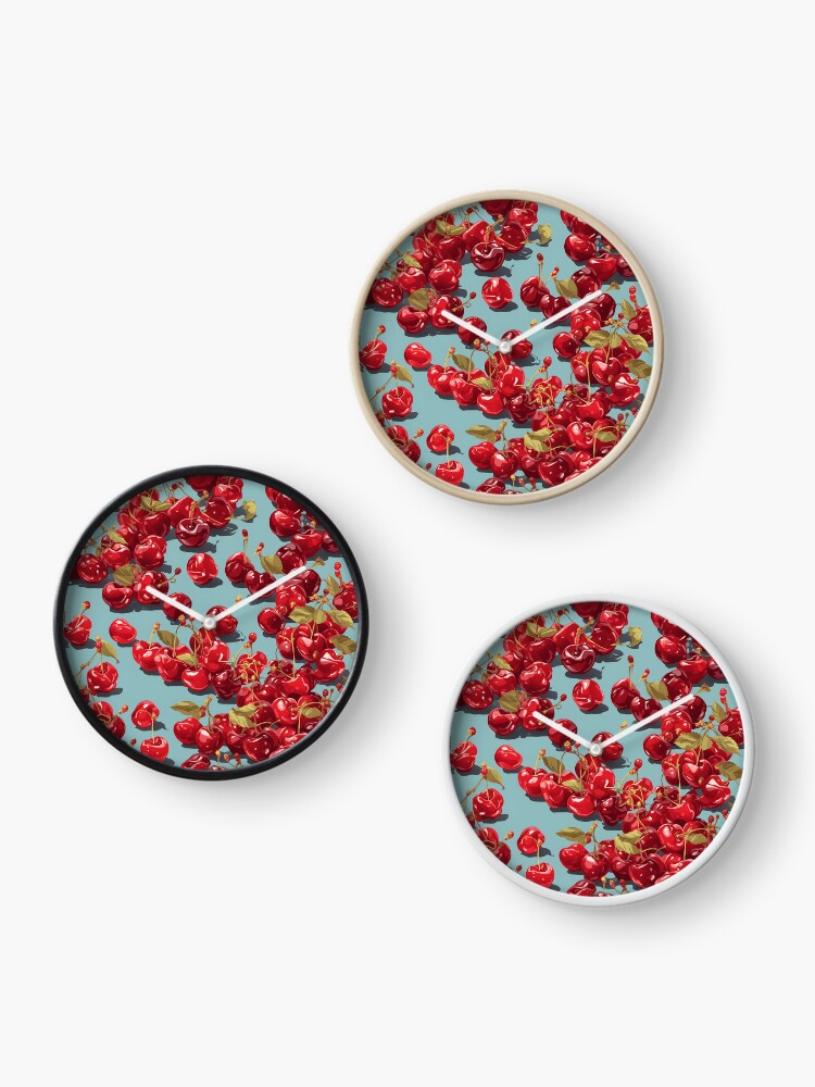 Thumbnail 3 of 4, Clock, Cherries pattern designed and sold by DJALCHEMY.