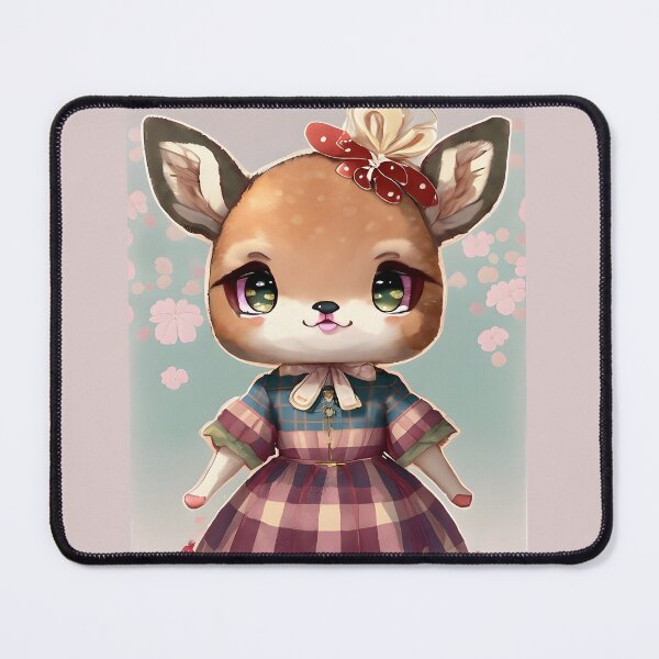 Item preview, Cute Victorian Steampunk Plaid Watercolor Flower Anime Feminine Deer designed and sold by ScarletGoldenOx.