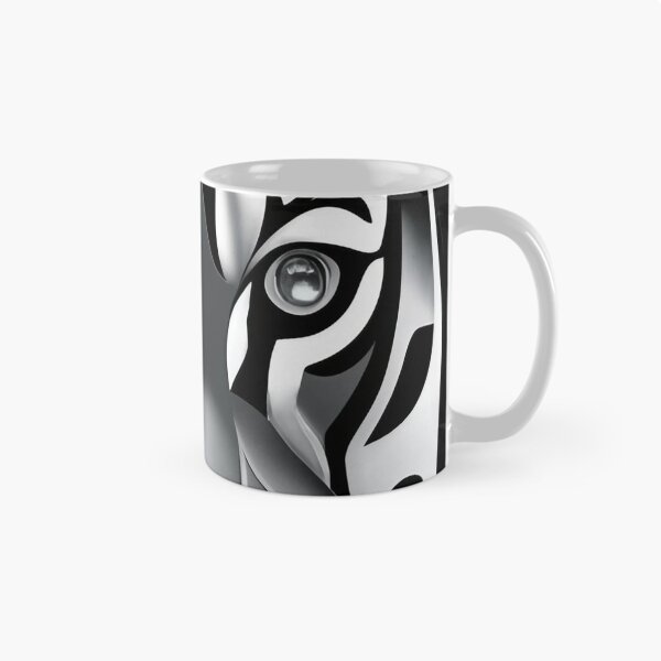 Item preview, Tiger Elegance Unveiled: Minimalist Geometric Art in Black and White designed and sold by Purple-Glow.
