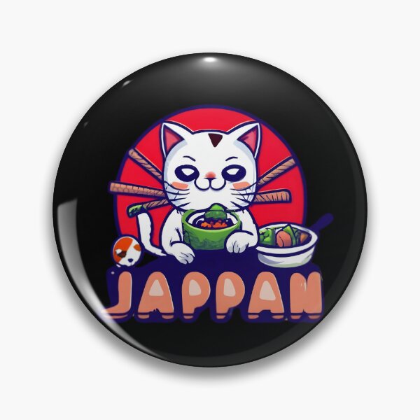 Item preview, Cute Japan Cat Eating Meal designed and sold by JurenArt.