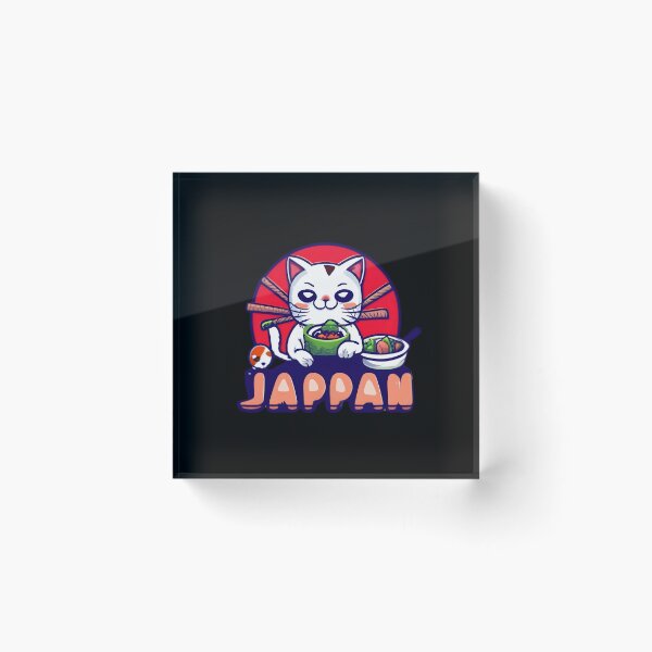 Item preview, Cute Japan Cat Eating Meal designed and sold by JurenArt.