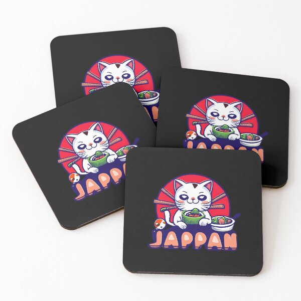 Item preview, Cute Japan Cat Eating Meal designed and sold by JurenArt.
