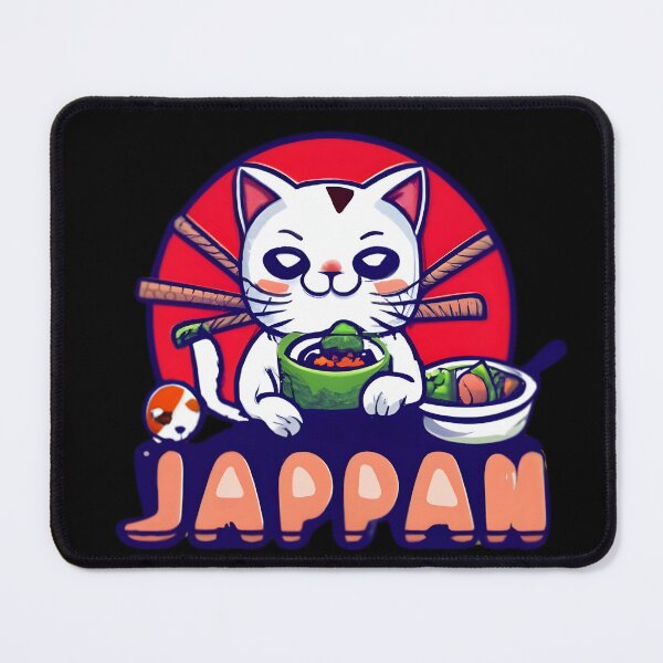 Item preview, Cute Japan Cat Eating Meal designed and sold by JurenArt.