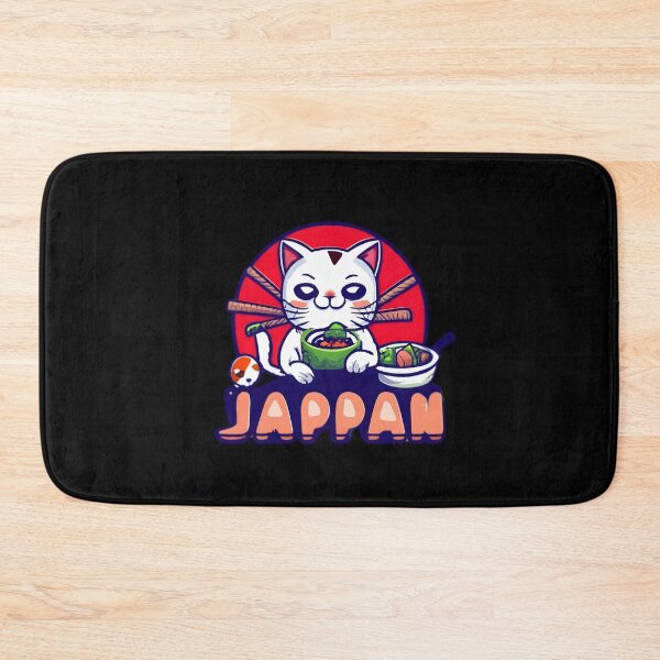 Item preview, Cute Japan Cat Eating Meal designed and sold by JurenArt.