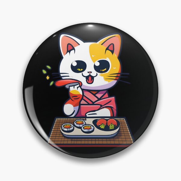 Item preview, Sweet Cat eating Fish Like a Japanese designed and sold by JurenArt.