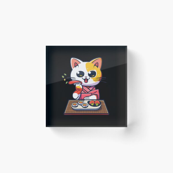 Item preview, Sweet Cat eating Fish Like a Japanese designed and sold by JurenArt.