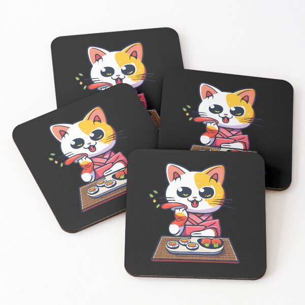 Item preview, Sweet Cat eating Fish Like a Japanese designed and sold by JurenArt.