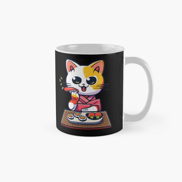 Item preview, Sweet Cat eating Fish Like a Japanese designed and sold by JurenArt.