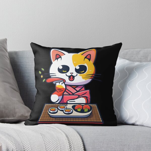 Item preview, Sweet Cat eating Fish Like a Japanese designed and sold by JurenArt.