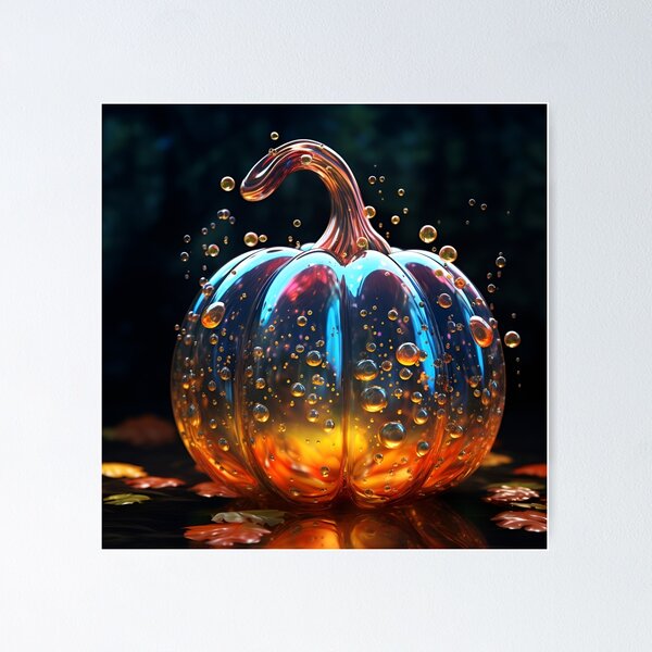 Item preview, stunning glass blown pumpkin print designed and sold by dcrc.
