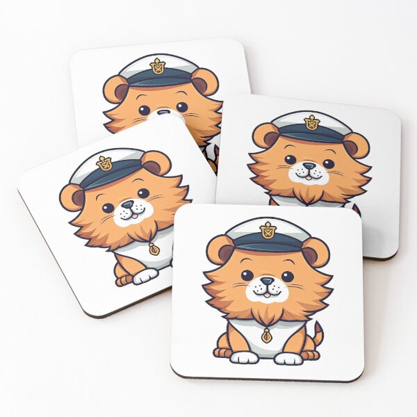 Item preview, Cute Kawaii Lion with Captain Hat designed and sold by eyestetix.
