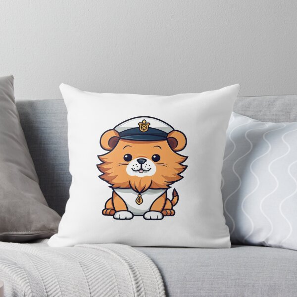 Item preview, Cute Kawaii Lion with Captain Hat designed and sold by eyestetix.