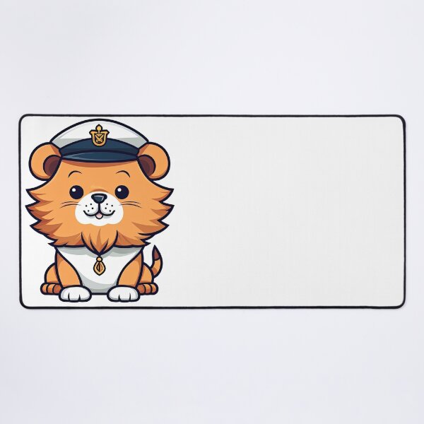 Item preview, Cute Kawaii Lion with Captain Hat designed and sold by eyestetix.