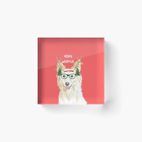 Item preview, White Collie Christmas Dog  designed and sold by beastieboutique.