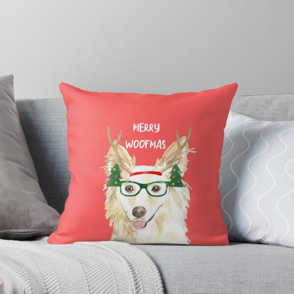 Item preview, White Collie Christmas Dog  designed and sold by beastieboutique.