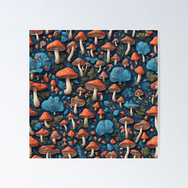 Item preview, Orange Mushrooms pattern designed and sold by DJALCHEMY.