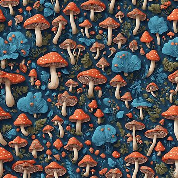 Artwork thumbnail, Orange Mushrooms pattern by DJALCHEMY