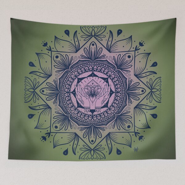 Item preview, Healing Garden - Hands and Lotus Mandala designed and sold by Kara Cooper.