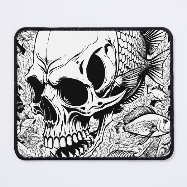 Item preview, Skull fish black and white version designed and sold by deathanarchy.