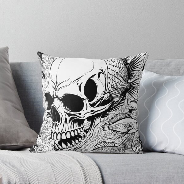 Item preview, Skull fish black and white version designed and sold by deathanarchy.