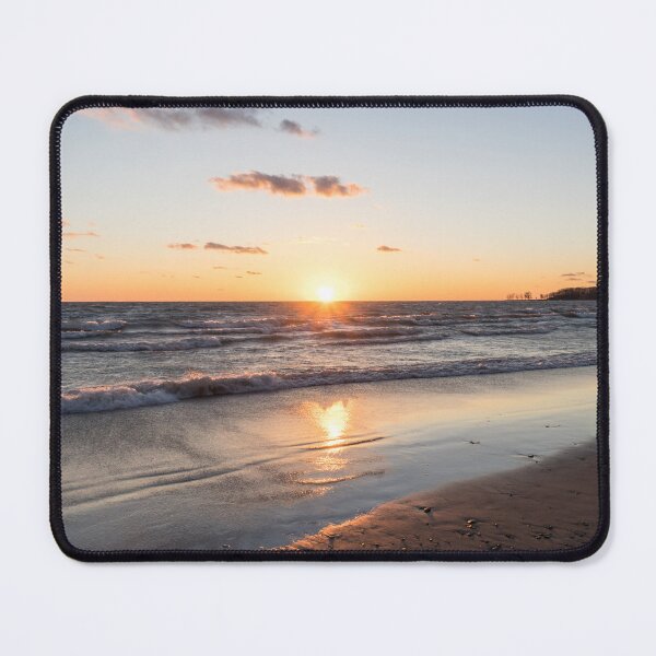 Item preview, Resplendent Sunset with Waves - Lorraine Bay Private Beach on Lake Erie North Shore designed and sold by Georgia Mizuleva.