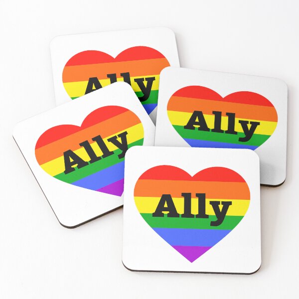 Item preview, LGBTQ Ally rainbow heart design designed and sold by Rachel the Artist .