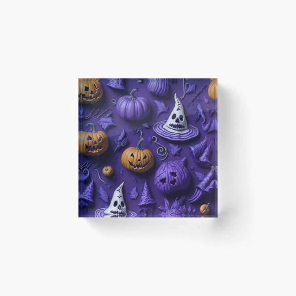 Item preview, Violet Halloween Pattern 3D Pumpkins designed and sold by Asil-Shop.